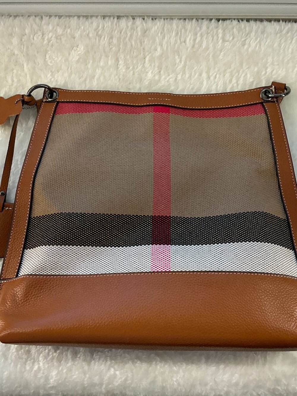 No Brand Plaid Hobo Shoulder Bag w/ Crossbody Strap & Pouch